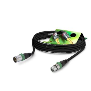 SOMMER CABLE Mikrofonkabel SC-Carbokab 225, 2 x 0,25 mm² | XLR / XLR, NEUTRIK 1,50m | schwarz | grün