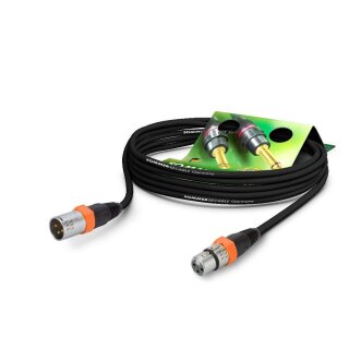 SOMMER CABLE Mikrofonkabel SC-Carbokab 225, 2 x 0,25 mm² | XLR / XLR, NEUTRIK 1,50m | schwarz | orange