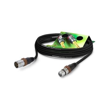 SOMMER CABLE Mikrofonkabel SC-Carbokab 225, 2 x 0,25 mm² | XLR / XLR, NEUTRIK 5,00m | schwarz | braun