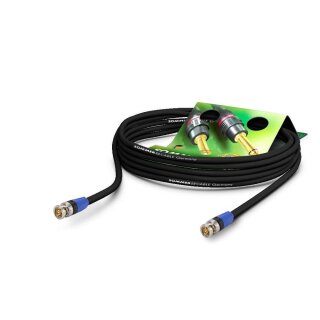 SOMMER CABLE Video-Patchkabel HD-SDI (HDTV) SC-Vector PLUS 1.2/4.8 DZ, 1  x  0,88 mm² | BNC / BNC, NEUTRIK 5,00m | schwarz | blau