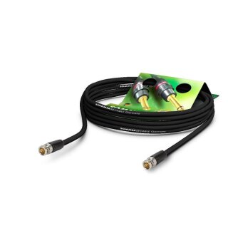 SOMMER CABLE Video-Patchkabel HD-SDI (HDTV) SC-Vector PLUS 1.2/4.8 DZ, 1  x  0,88 mm² | BNC / BNC, NEUTRIK 5,00m | schwarz | schwarz