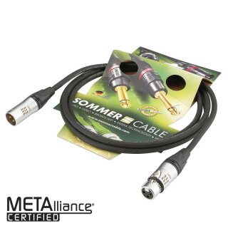 SOMMER CABLE Mikrofonkabel Referenz EMC-QUAD, 4 x 0,14 mm² | XLR / XLR, Neutrik 1,00m | schwarz
