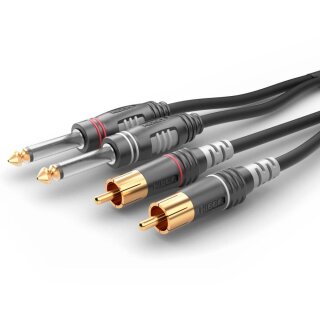 BASIC BY SOMMER CABLE Instrumentenkabel | 2 x Klinke / 2 x Cinch, HICON 0,30 m