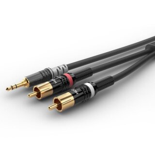 BASIC+ BY SOMMER CABLE Instrumentenkabel | Miniklinke / 2 x Cinch, HICON 0,90 m