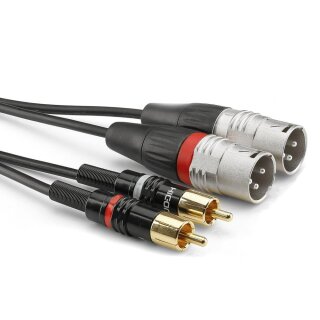 BASIC+ BY SOMMER CABLE Instrumentenkabel | 2 x XLR / 2 x Cinch, HICON 0,60 m