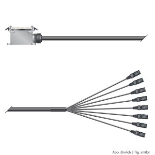 SOMMER CABLE Multicore-Kabel mit Rechteck-MP-Verbinder -> Spleiss 08/00 | getrennte Masse/ISOPOD | Multipin Aufbau male | HICON XLR | 2,00m