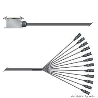 SOMMER CABLE Multicore-Kabel mit Rechteck-MP-Verbinder -> Spleiss 12/00 | getrennte Masse/ISOPOD | Multipin Aufbau male | HICON XLR | 3,00m