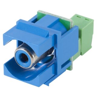 SYSBOXX Cinch (RCA), 2-pol , Kunststoff-, Steck- / Schraubklemme-Einbau, vernickelte(r) Kontakt(e), Keystone Clip-In, blau