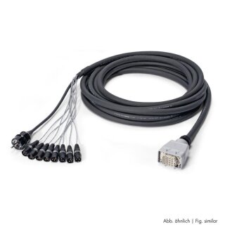 SOMMER CABLE Multicore-Kabel AES / EBU, DMX & Power 04/00 | 4x XLR 5-pol male NEUTRIK + Schuko-Stecker | Multipinbuchse | Monolith | 10,00m