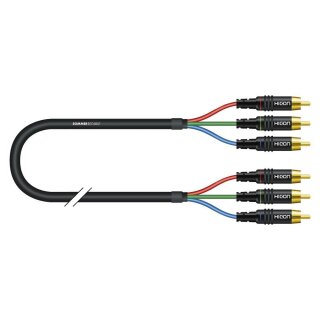 SOMMER CABLE YUV-Kabel Transit Mini Flex, 3  x  0,08 mm² | Cinch / Cinch, HICON 1,00m