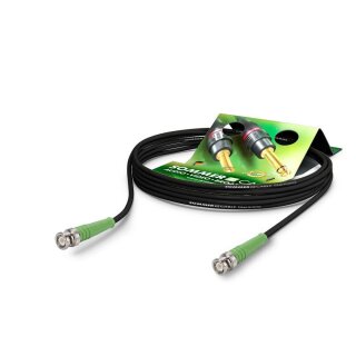 SOMMER CABLE HF-Kabel RG-Classic 50 Ohm, 1  x  0,48 mm² | BNC / BNC, HICON 0,25m | schwarz | grün
