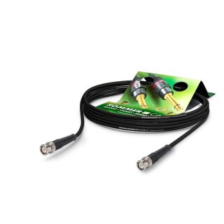SOMMER CABLE HF-Kabel RG-Classic 50 Ohm, 1  x  0,48 mm² | BNC / BNC, HICON 0,25m | schwarz | schwarz