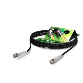 SOMMER CABLE HF-Kabel RG-Classic 50 Ohm, 1  x  0,48 mm² | BNC / BNC, HICON 0,25m | schwarz | weiß