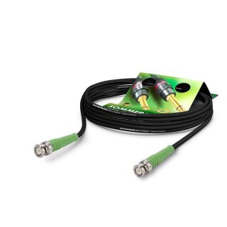 SOMMER CABLE Video-RG / HF-Kabel RG-Classic 75 ?, 1  x  0,28 mm² | BNC / BNC, HICON 0,25m | schwarz | grün