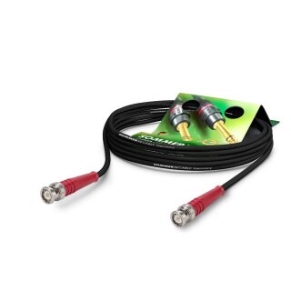 SOMMER CABLE Video-RG / HF-Kabel RG-Classic 75 ?, 1  x  0,28 mm² | BNC / BNC, HICON 0,25m | schwarz | rot