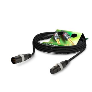 SOMMER CABLE Mikrofonkabel SC-Source MKII Highflex, 2 x 0,25 mm² | XLR / XLR, NEUTRIK 0,50m | schwarz | grau