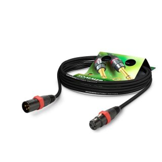 SOMMER CABLE Mikrofonkabel SC-Source MKII Highflex, 2 x 0,25 mm² | XLR / XLR, NEUTRIK 0,50m | schwarz | rot