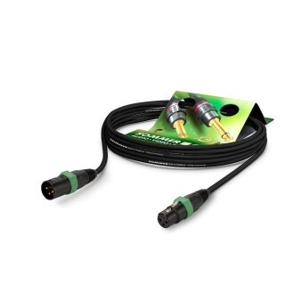 SOMMER CABLE Mikrofonkabel SC-Symbiotic, 3 x 0,20 mm² | XLR / XLR, NEUTRIK 2,50m | schwarz | grün