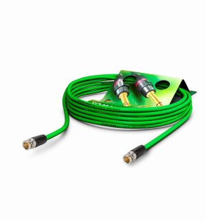 SOMMER CABLE Patchkabel BNC-HD-Verbinder SC-Slimline (RCB), 1  x  0,28 mm² | BNC / BNC, NEUTRIK 0,30m | grün | schwarz
