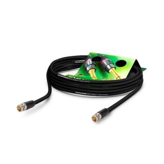 SOMMER CABLE Patchkabel BNC-HD-Verbinder SC-Slimline (RCB), 1  x  0,28 mm² | BNC / BNC, NEUTRIK 0,30m | schwarz | schwarz