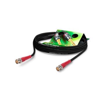 SOMMER CABLE Video-Patchkabel HD-SDI (HDTV) SC-Vector 0.8/3.7, 1  x  0,80 mm² | BNC / BNC, HICON 0,50m | schwarz | rot