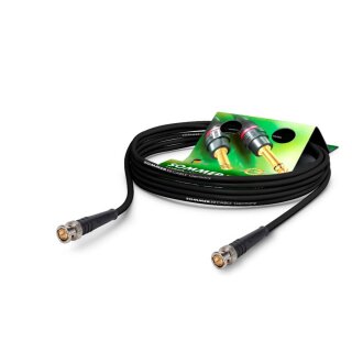 SOMMER CABLE Video-Patchkabel HD-SDI (HDTV) SC-Vector 0.8/3.7, 1  x  0,80 mm² | BNC / BNC, HICON 0,50m | schwarz | schwarz