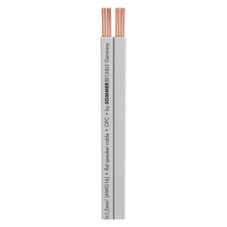 SOMMER CABLE Lautsprecherkabel SC-Tribun, Flat-Design; 1 x 2 x 1,50 mm²; PVC; 12,8 x 2,4 mm; weiß