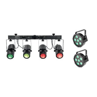 EUROLITE Set 2x LED SLS-6 TCL Spot + LED QDF-Bar RGBAW Lichtset