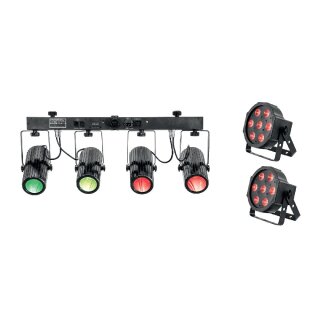 EUROLITE Set 2x LED SLS-7 HCL Floor + LED QDF-Bar RGBAW Lichtset