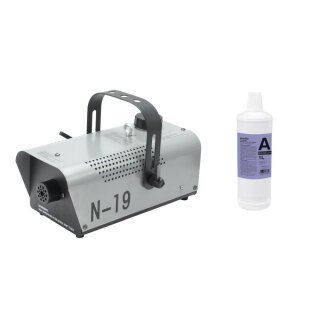 EUROLITE Set N-19 Nebelmaschine silber + A2D Action Nebelfluid 1l