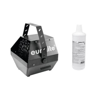 EUROLITE Set B-100 Seifenblasenmaschine schwarz DMX + Seifenblasenfluid 1l